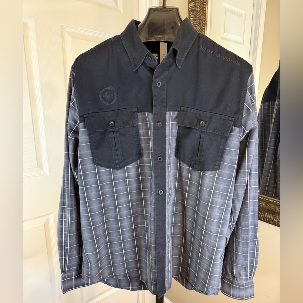 Harley-Davidson Black and Gray Men's Shirt